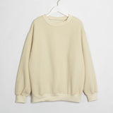 Wixra Women Basic Sweatshirts Solid Women Classic O Neck Long Sleeve 2019 Autumn Winter Velvet Loose Pullover Tops