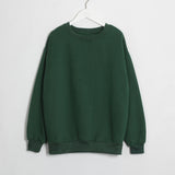 Wixra Women Basic Sweatshirts Solid Women Classic O Neck Long Sleeve 2019 Autumn Winter Velvet Loose Pullover Tops