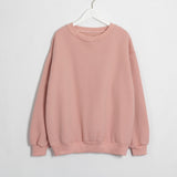 Wixra Women Basic Sweatshirts Solid Women Classic O Neck Long Sleeve 2019 Autumn Winter Velvet Loose Pullover Tops